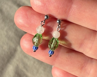 Dangle stud earrings, silver fun earrings, christmas gift, mothers day gift, valentines day gift