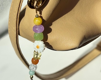 Aesthetic purse charm, beaded bag charm, beaded keychain, beaded charm for purse