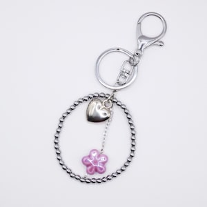 Charm para bolso, charm para bolso, llavero de cuentas, charm para bolso, charm de hematita