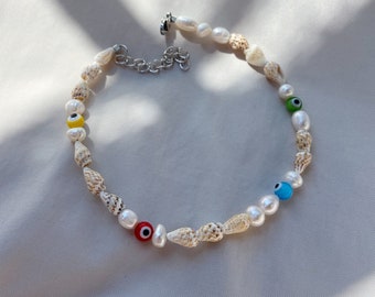 Evil eye anklet, ankle bracelet, non tarnish jewelry, beaded anklet, anklet for women