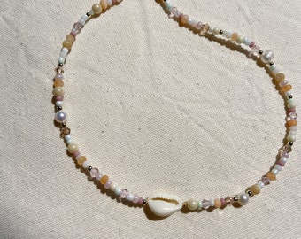 Shell necklace, beach necklace, seashell necklace, beaded necklace