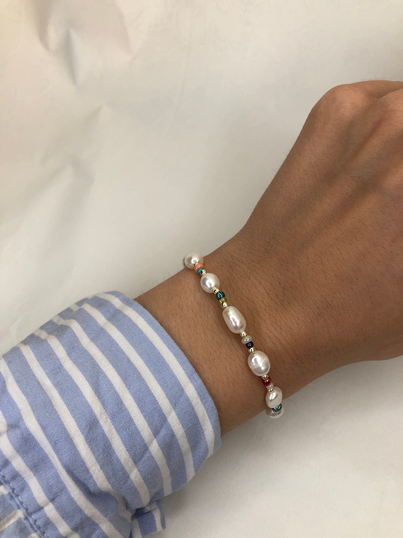 Pearl bracelet, beaded bracelet, simple bracelet image 3