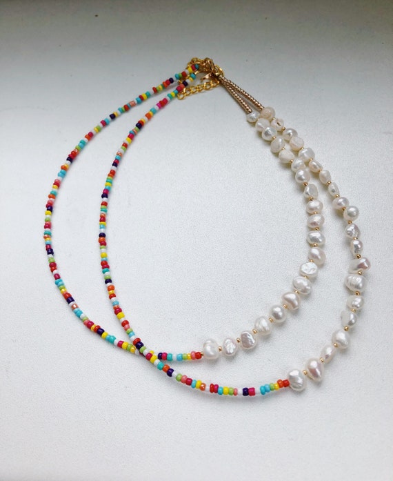 Pearl Beaded Choker Necklace Half 