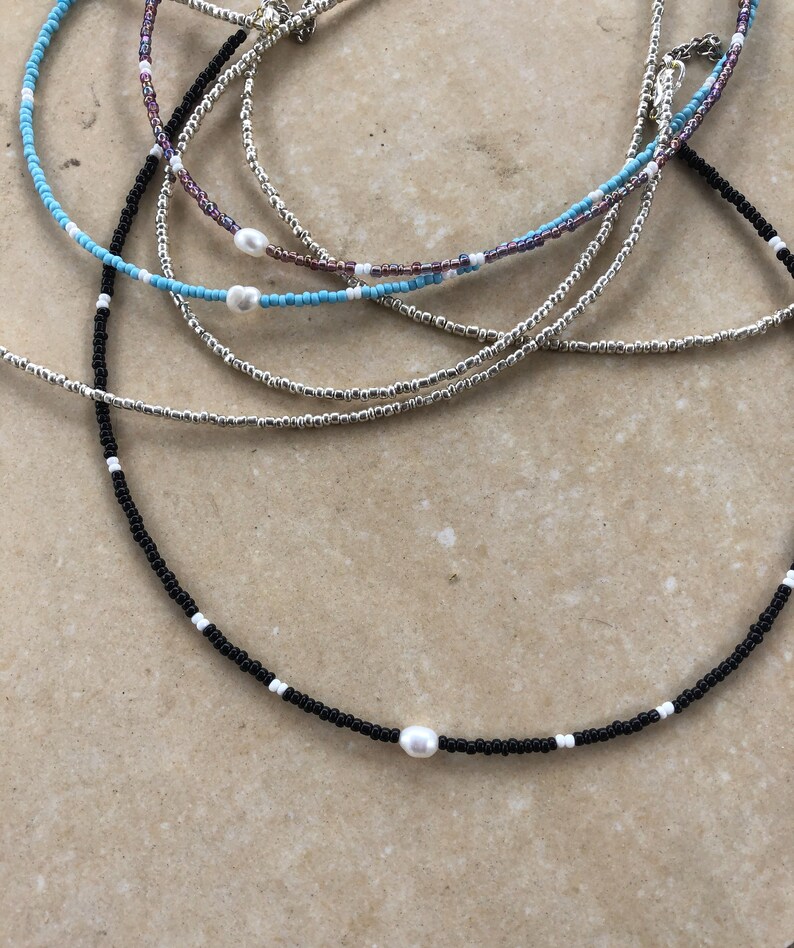 Beaded layering necklace set seed bead necklace set single Etsy