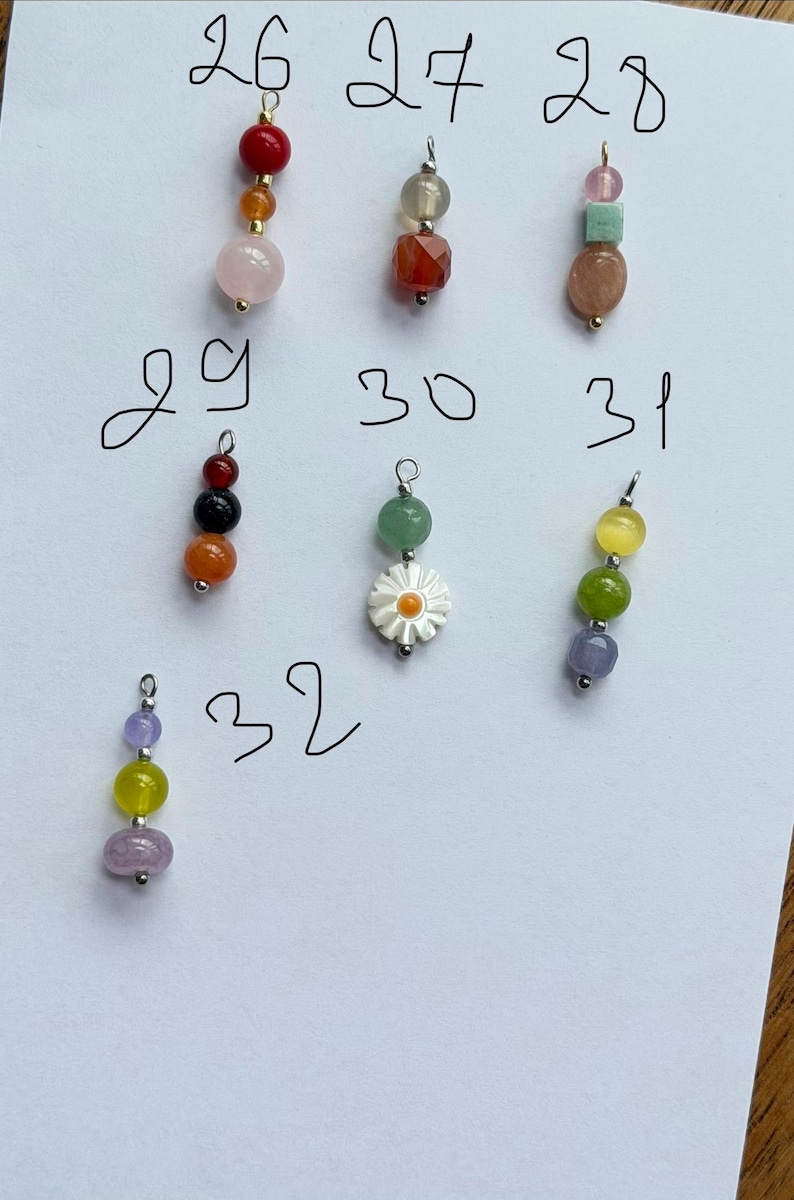 Abalorios para pendientes, colgantes desiguales, colgante hecho a mano, colgante de piedra, joyería bohemia imagen 5
