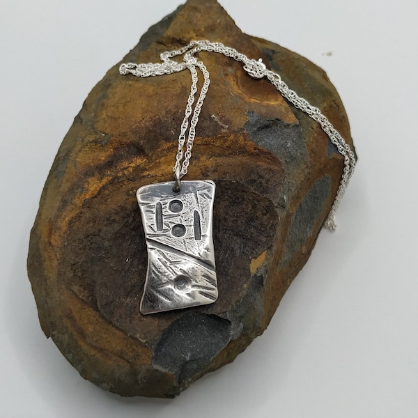 Medium Solid Fine Silver Jewellery Necklace Pendant, Irish designed and handmade in the West of Ireland by Irish Artist Richard Andreucetti.