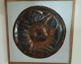 Abstract Copper Wall Artwork, Celtic Shield: Titled Sciath Number 2, by Richard Andreucetti Irish Artist, Handmade in the West of Ireland