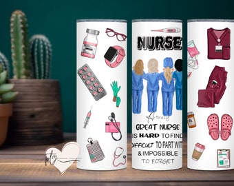 Nurse Tumbler Wrap, Nurse Sublimation Designs, 20oz Skinny Tumbler Png, Digital Downloads, Nurse Life Tumbler Wrap, Nurse Tumbler Design
