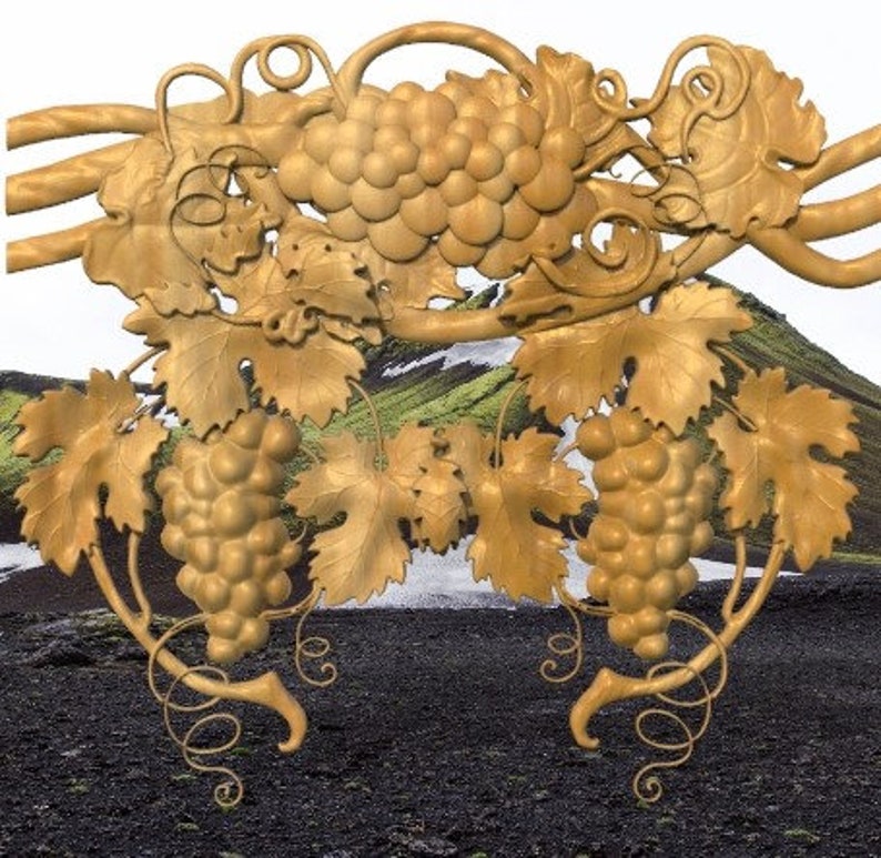 GRAPE VINES STL - Fruit Stl File - Cnc File Svg Grape Leaves Stl ...