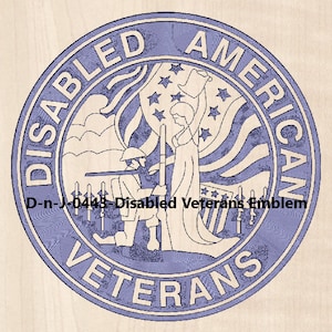 2d/Dxf, CNC Model, Veterans, Military- D-n-J-0443-Disabled Veterans Emblem-1