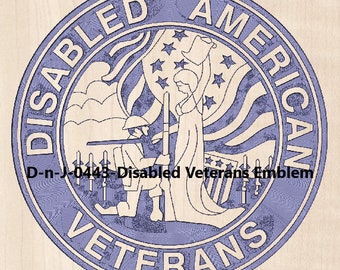 2d/Dxf, CNC Model, Veterans, Military- D-n-J-0443-Disabled Veterans Emblem-1