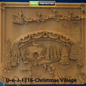 3d Stl, Christmas Design - D-n-J-1316-Christmas Village