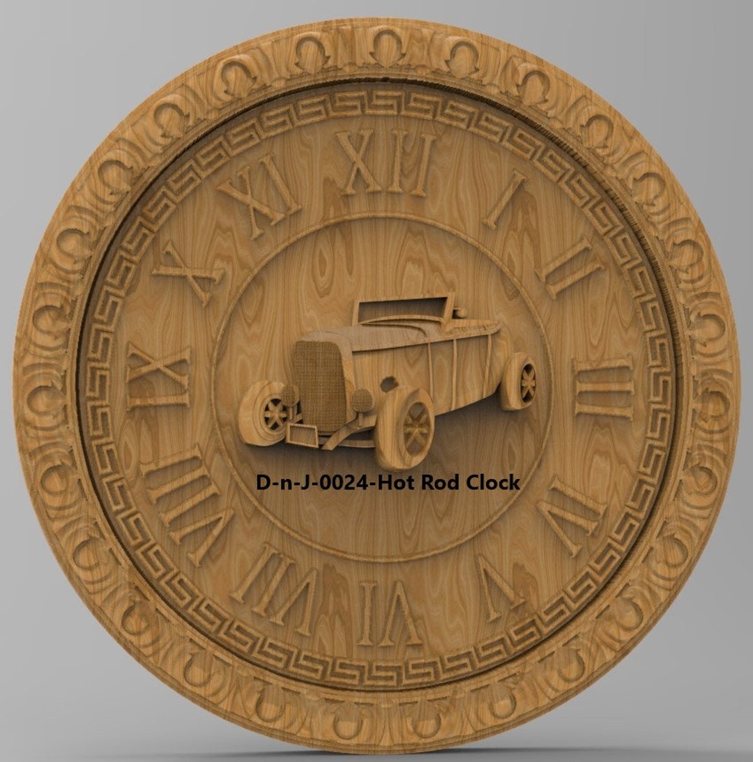 3d Stl Models, CNC Model, Hot Rod, Hot Rod Clock, Clock, D-n-j-0024-hot ...