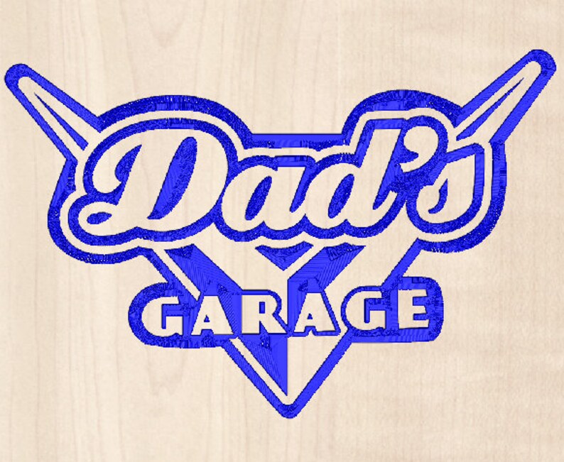Download 3d Stl Models 2dDxf Svg CNC Model Dads Garage Sign | Etsy