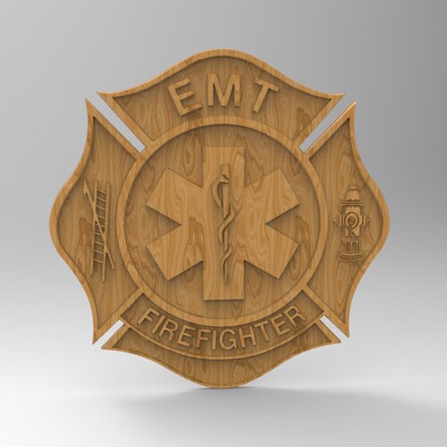 Emergency Medical Tech Badge 3d Stl Models CNC Model Etsy