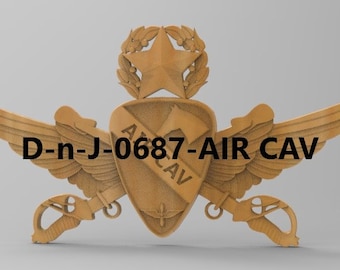 3d Stl Models, CNC Model, Military, Army 1st Air Cav - D-n-J=0687-Air Cav US Army