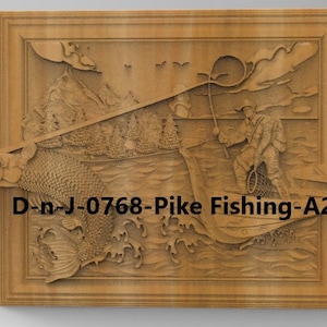 3d Stl Models, Stl, CNC, D-n-J-0768-Pike Fishing-A2