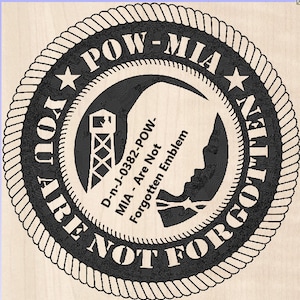 2d, Dxf, CNC Modell, Pow-Mia Vietnam, Veteranen, Militär, D-n-J-0383-POW-MIA-You Are Not Forgotten Emblem