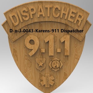 3d Stl Models, 2.5d, 3d, Stl/Dxf, CNC Model, Police, Law Enforcement, Emergency Dispatcher, First Responder