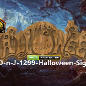 3d Stl Models, Halloween Sign,  Model, Stl, CNC Model, D-n-J-1299-Halloween-Sign 2