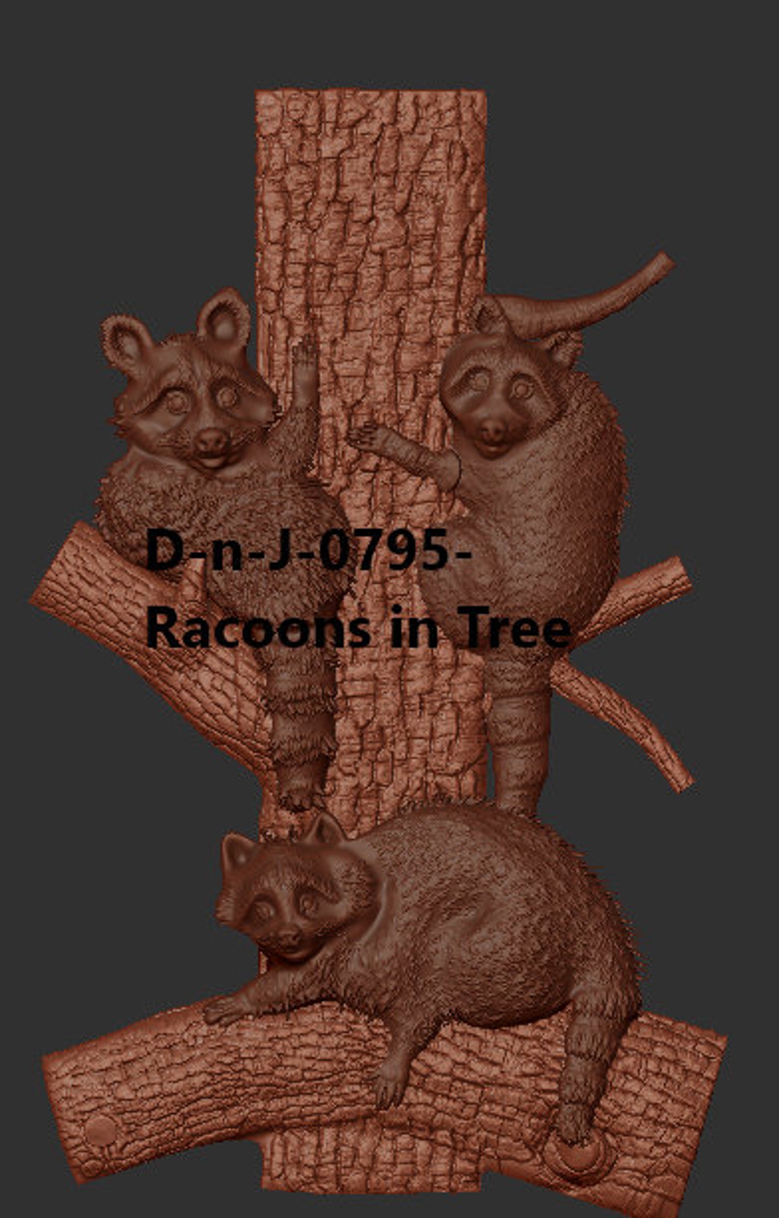 3d Stl Models, Stl, CNC Model, Racoon, D-n-j-0795-racoons in Tree - Etsy