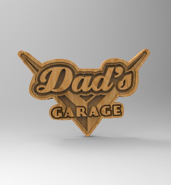 Download 3d Stl Models 2ddxf Svg Cnc Model Dads Garage Sign Etsy