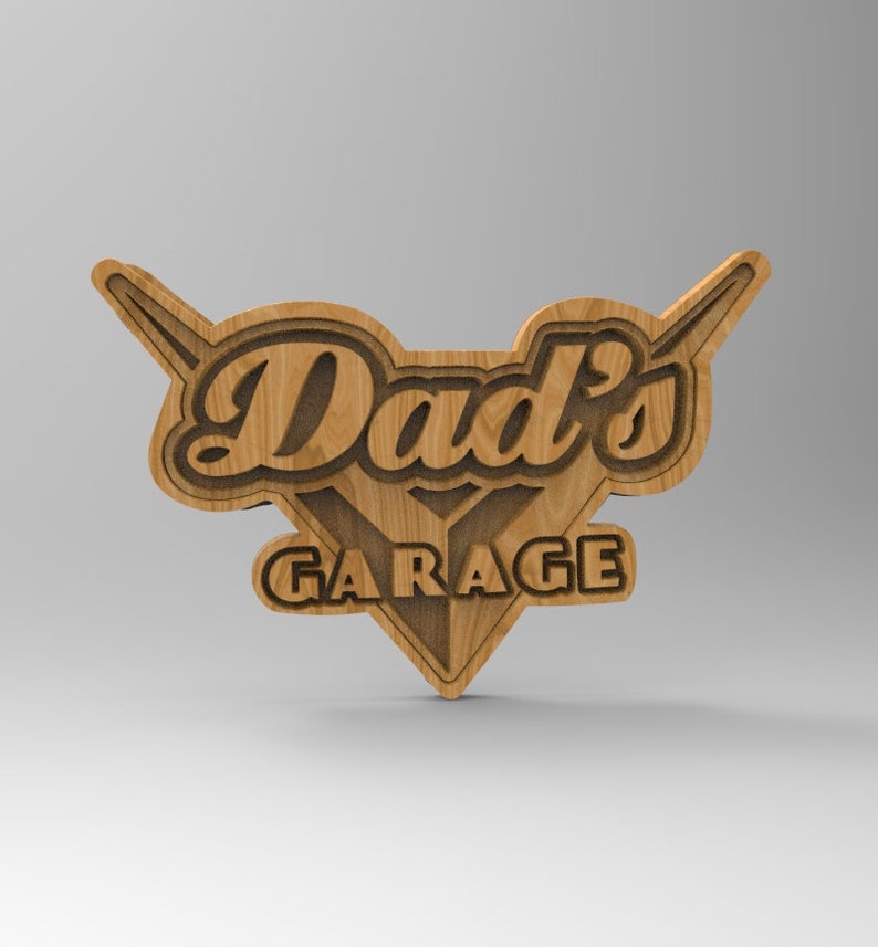 Download 3d Stl Models 2dDxf Svg CNC Model Dads Garage Sign | Etsy