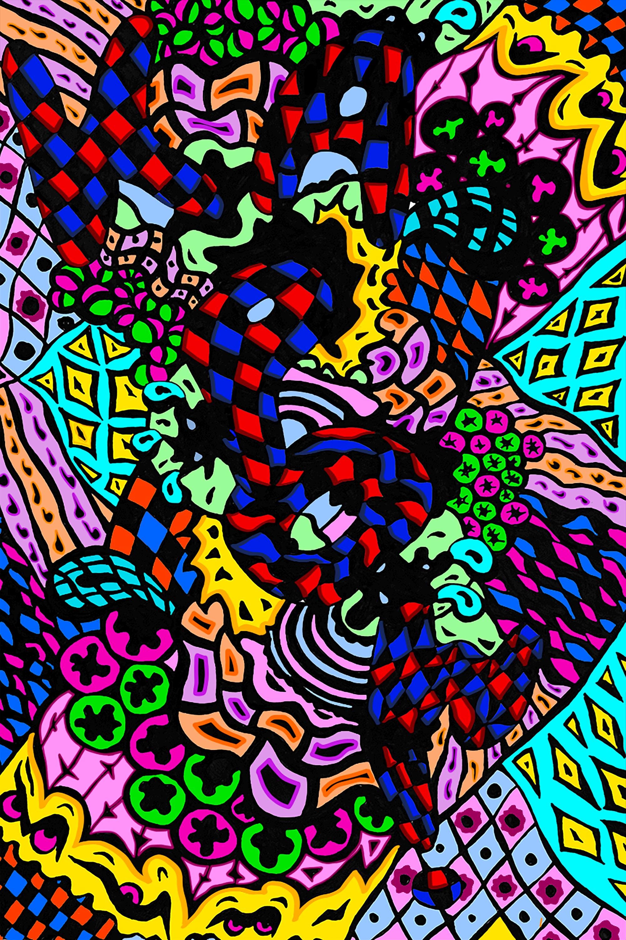 アートプリント カラフルな抽象的なファインアートプリント - 12x18ワードアート