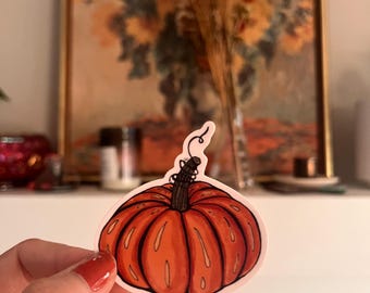 Colorful Pumpkin Vinyl Sticker, Fall Decor