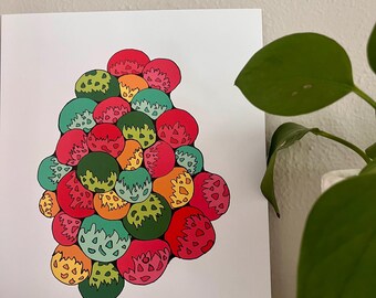 Kleurrijke abstracte print, grafische kunst (8 x 10)