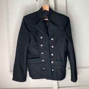 80s  Tyrol Austrian pure wool black jacket, Bavarian jacket, vintage wool blazer,  Austrian jacket, traditional German jacket, wool janker