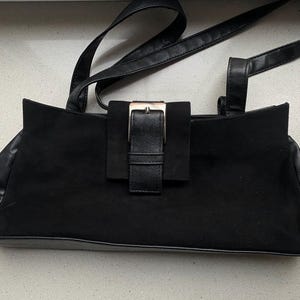 Vintage leather bag, vintage leather handbag, vintage leather purse, black leather bag, 80s handbag, genuine leather bag, retro bag