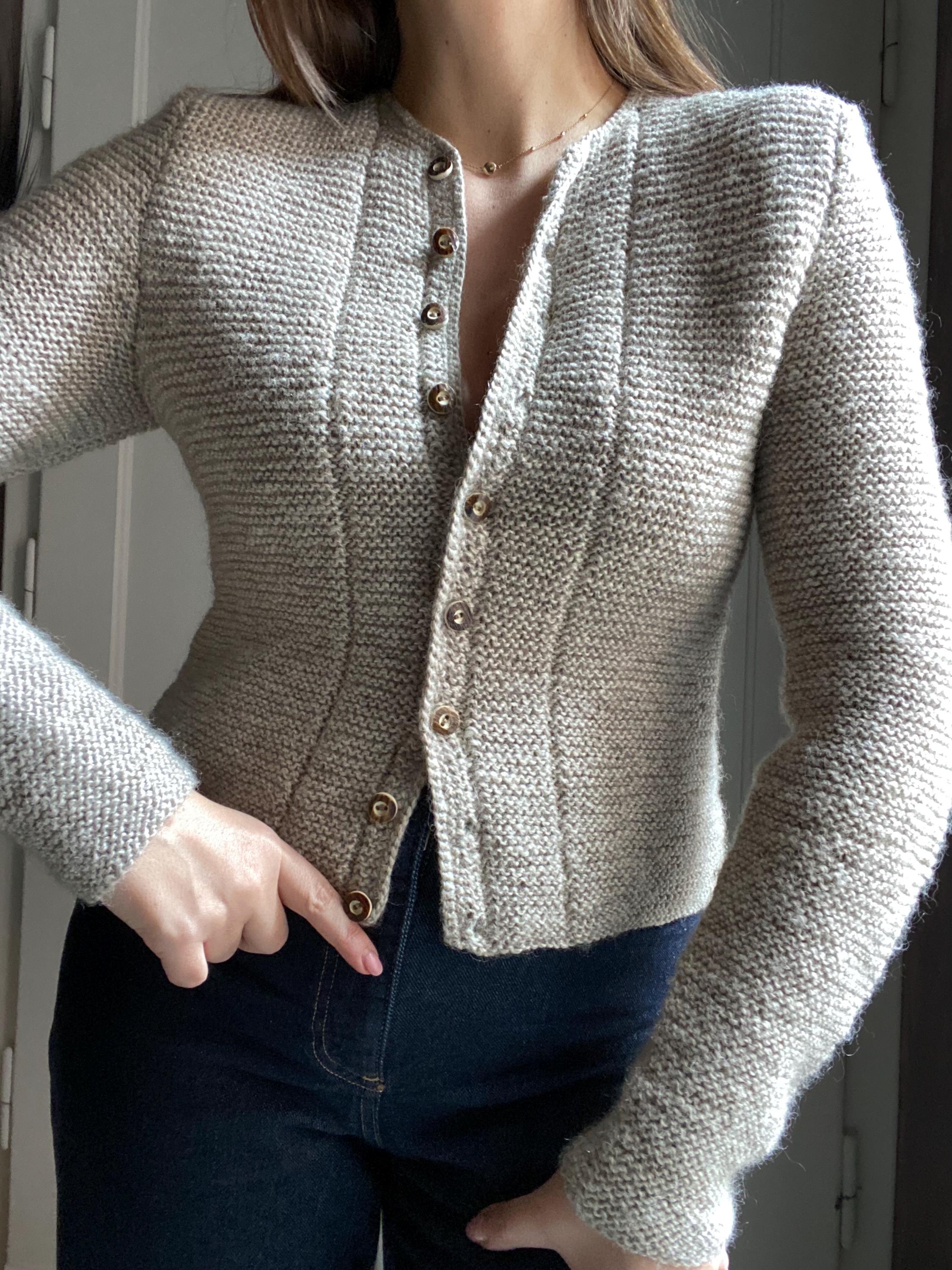 Veste Pull Tricotée En Laine 100% Autriche - Taille 14/XS Femme - Occasion Très Bon État