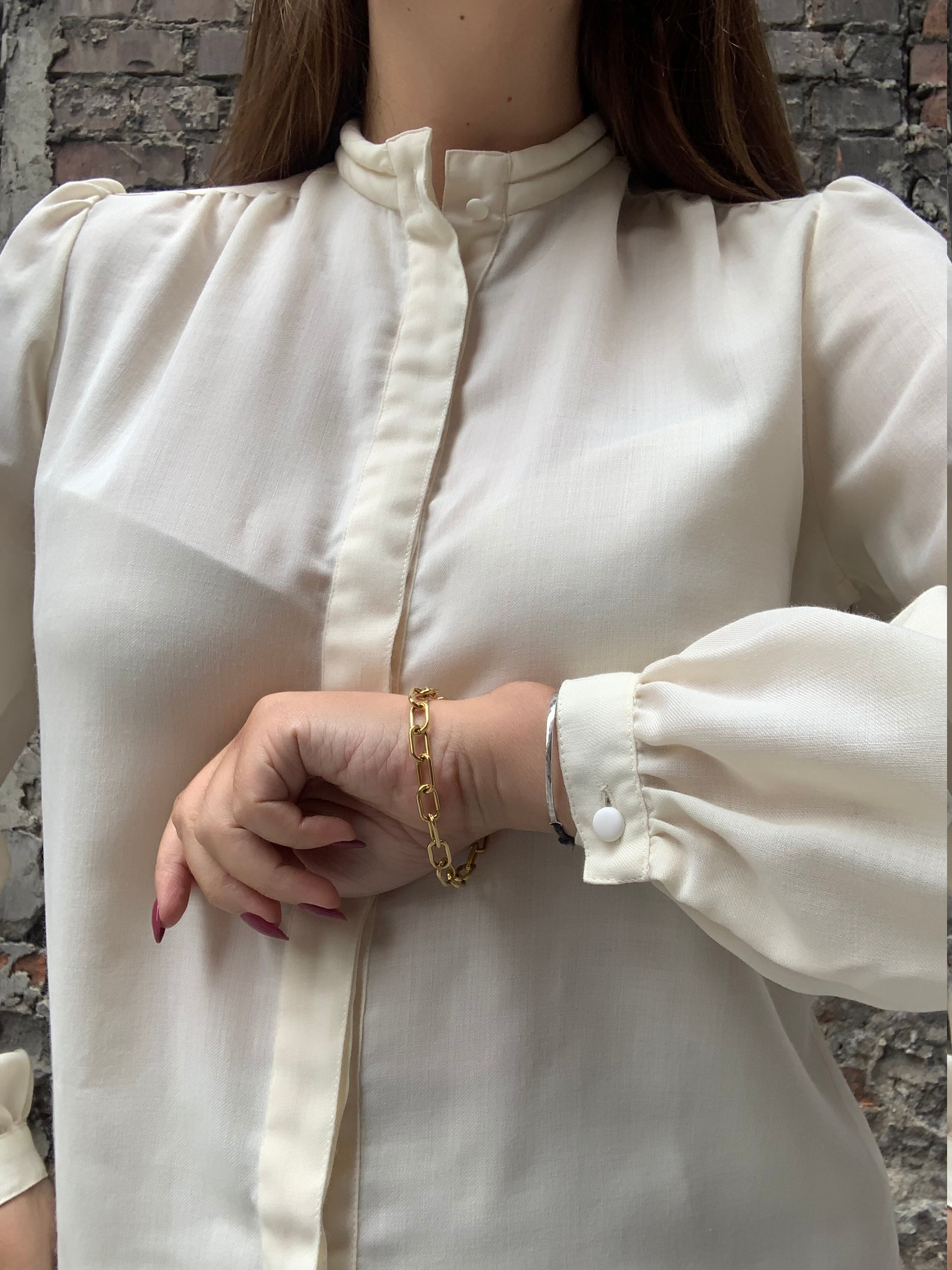 専用⭐︎Puff Sleeve Collar Blouse (Cream) ♡ Voluminous Sleeve Blouse - Ecru - Blouses - & Other Stories NL