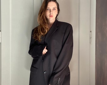 Vintage ysl, Yves Saint Laurent blazer, vintage ysl blazer,oversized wool blazer, charcoal wool bazer, ysl jacket, ysl dead stock