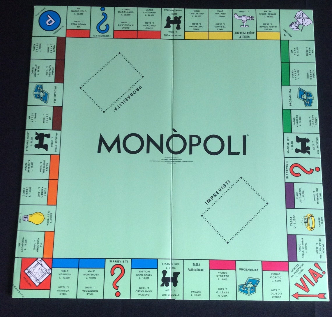 Vintage Italian Monopoly Board Game Etsy