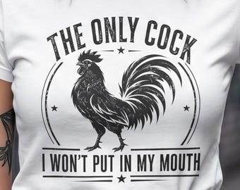 Funny Vegan Rooster Shirt, The Only Cock Vegan T-Shirt, Animal Rights Tee, Plant Based Gift, Cruelty Free Humor Shirt, Animal Rights Shirt