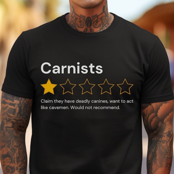 Carnist 1 star rating Vegan Activists Tshirt For Animal Activism Gift Ideas For Animal Liberation Advocate Tee Shirt Animal Right To Rescue