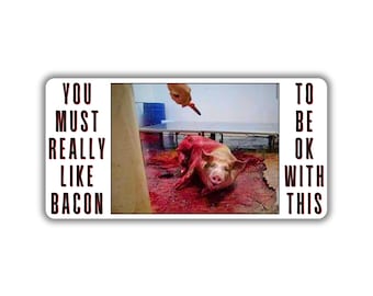 Vegan activist stickers pack activism for animal pig bacon you must really like bacon to be ok with this stand up for animal vegan power fta