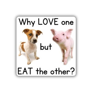 Vegan activist stickers pack why love one eat the other pig sticker dog sticker for animal activism animal lover animal liberation fta