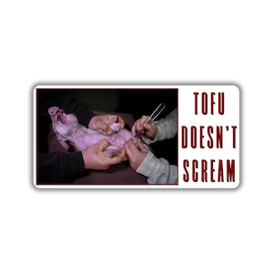 Vegan activist stickers pack tofu doesn't scream pig screaming pig feel pain stop abusing pig are friend not food plant based meat industry