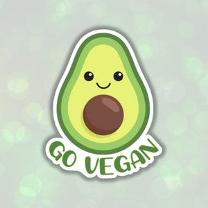 Vegan sticker Avocado sticker animal lover gift for vegan activist go vegan for the animal liberation for all fruit plant based food sticker