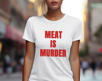 T-shirt Meat Is Murder Unisex Heavy Cotton Tee Shirt For Vegan Gift For Animal Activist Tshirt Gift For Animal Lover Tee-Shirt Animal Right