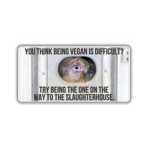 Vegan activist stickers pack vegan is difficult try being the one on the way slaughterhouse animal exploitation transportation pigs in truck