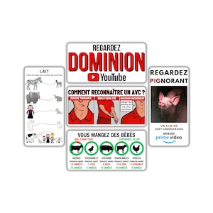 Végane activiste autocollants paquet pack sticker activist (lait pour bébé animaux, Dominion, meme avc stroke, manger des bébés, pignorant)