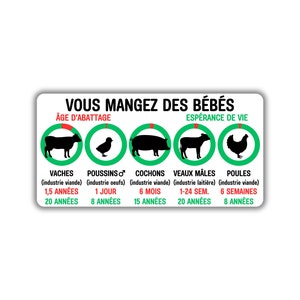 Vegane activist sticker pack paquet collant activiste libération animale droit des animaux carnistes mangent bébé animaux cochon poule vache