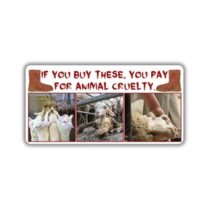 Vegan activist stickers pack fashion cruelty boots made from sheep skin lamb animals are not ours to wear animals are not object or clothes