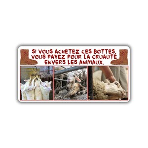 Vegane activist sticker pack paquet collant activiste libération animale droit animaux bottes peau mouton agneaux fourrure botte souliers