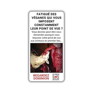 Vegane activist sticker pack paquet collant activiste libération animale droits animaux végane impose point de vue imposé aux animaux force