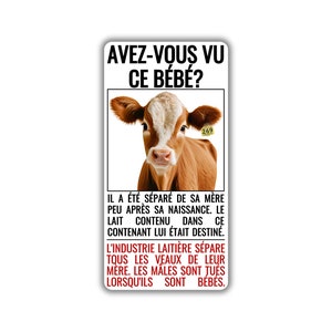 Vegane activist sticker pack paquet collant activiste libération animale droit animaux veaux tué industrie du lait sépare veau de leur mère